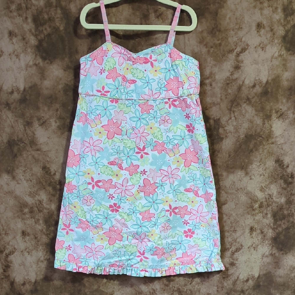 Gymboree Floral Cotton Dress with Pink and Green inv411